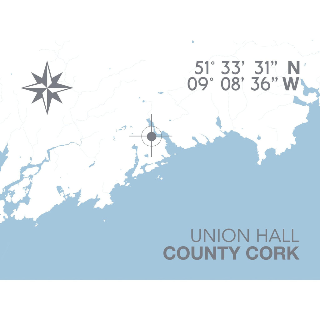 Union Hall Nautical Map Print - Coastal Wall Art /Poster-SeaKisses