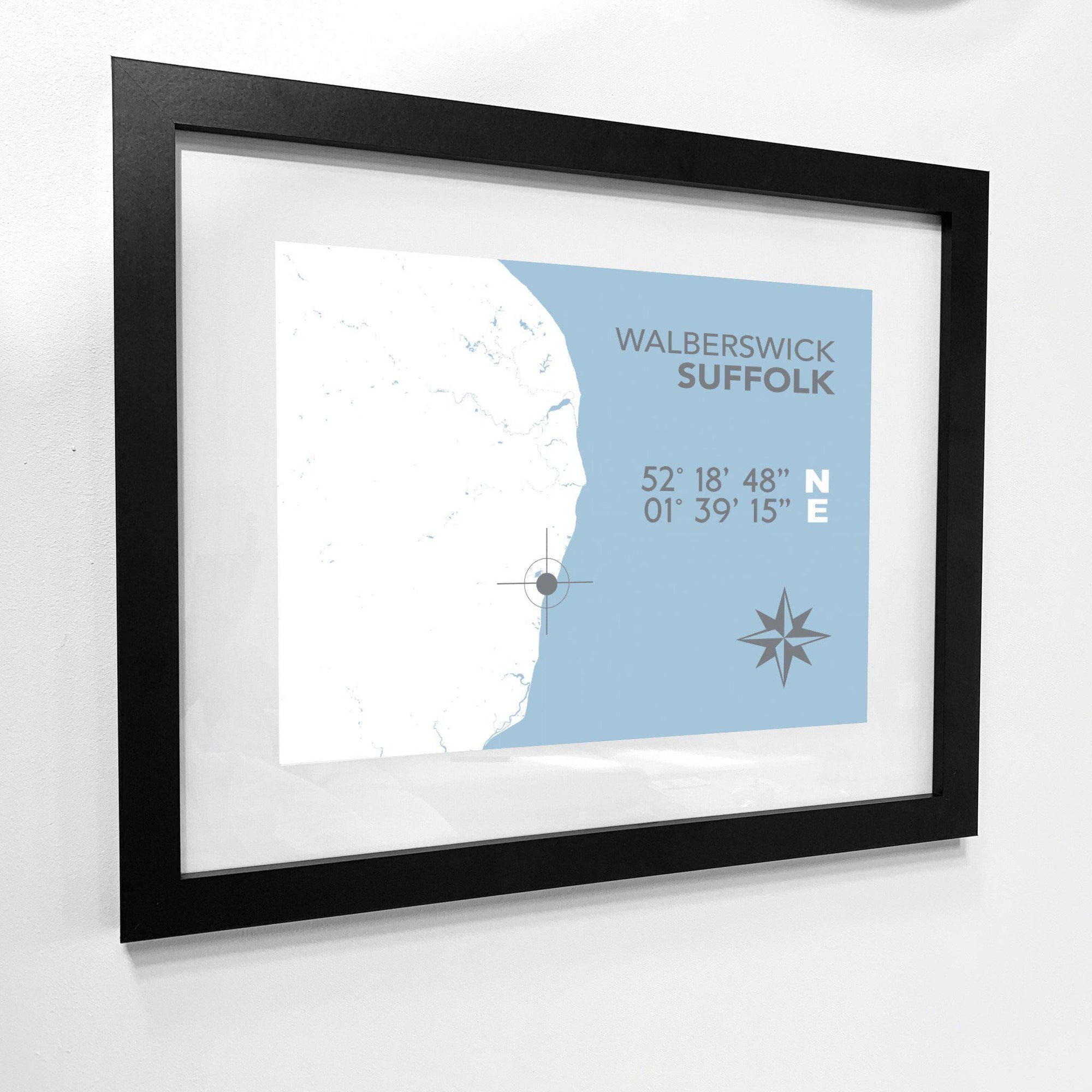 Walberswick Coastal Map Print-SeaKisses