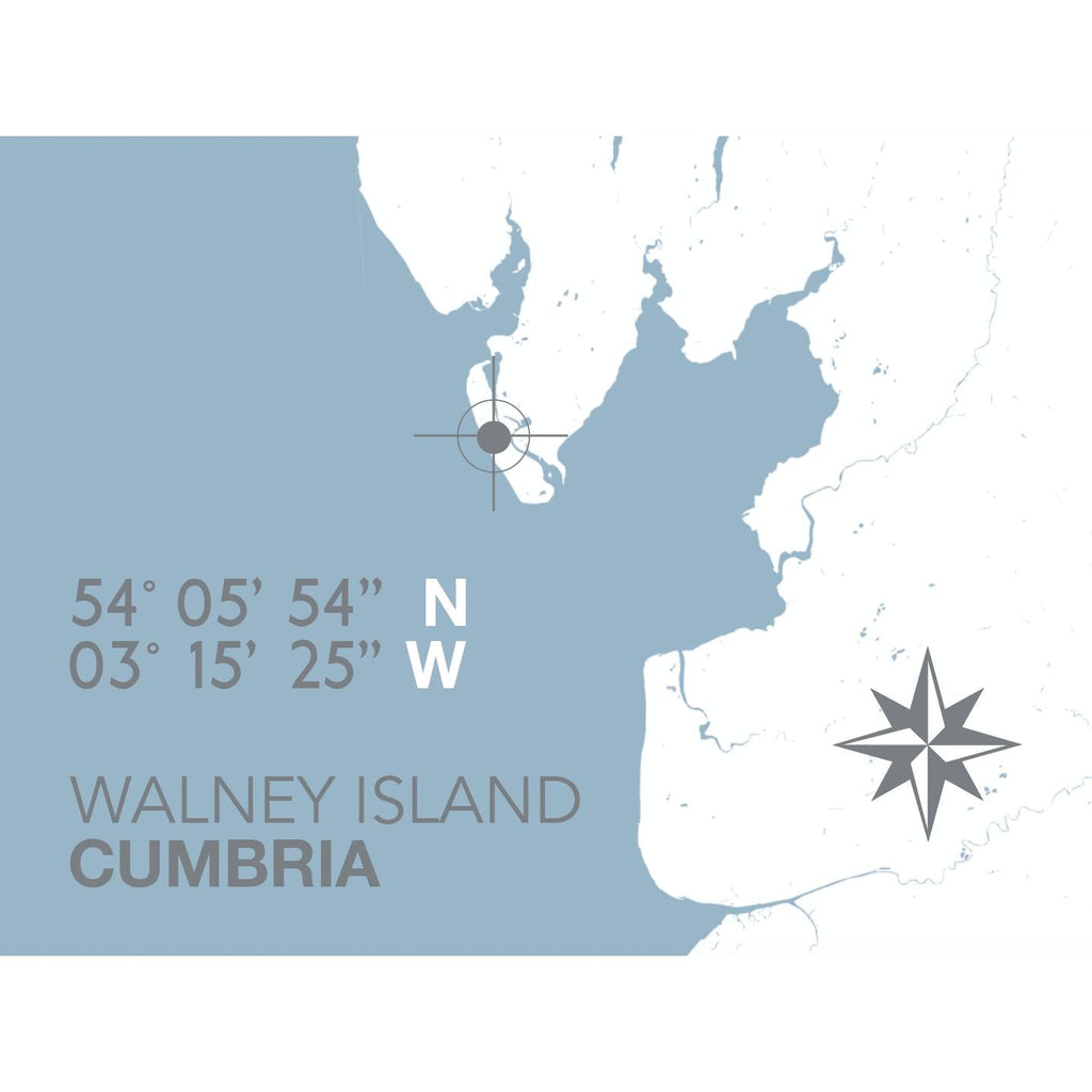 Walney Island Coastal Map Print-SeaKisses
