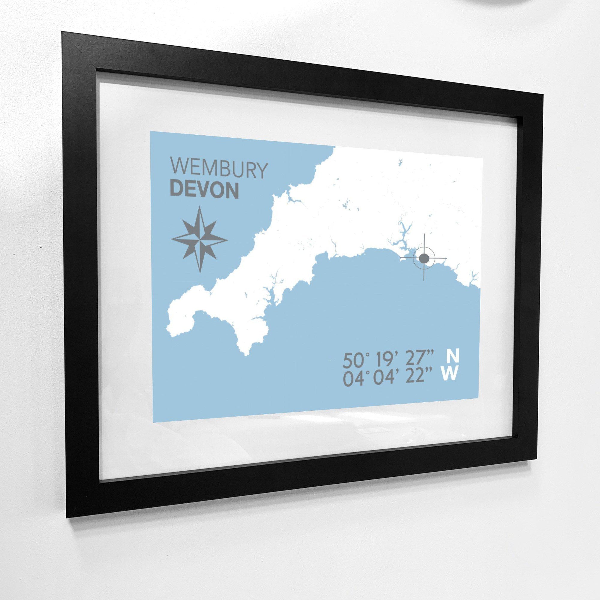 Wembury Coastal Map Print-SeaKisses