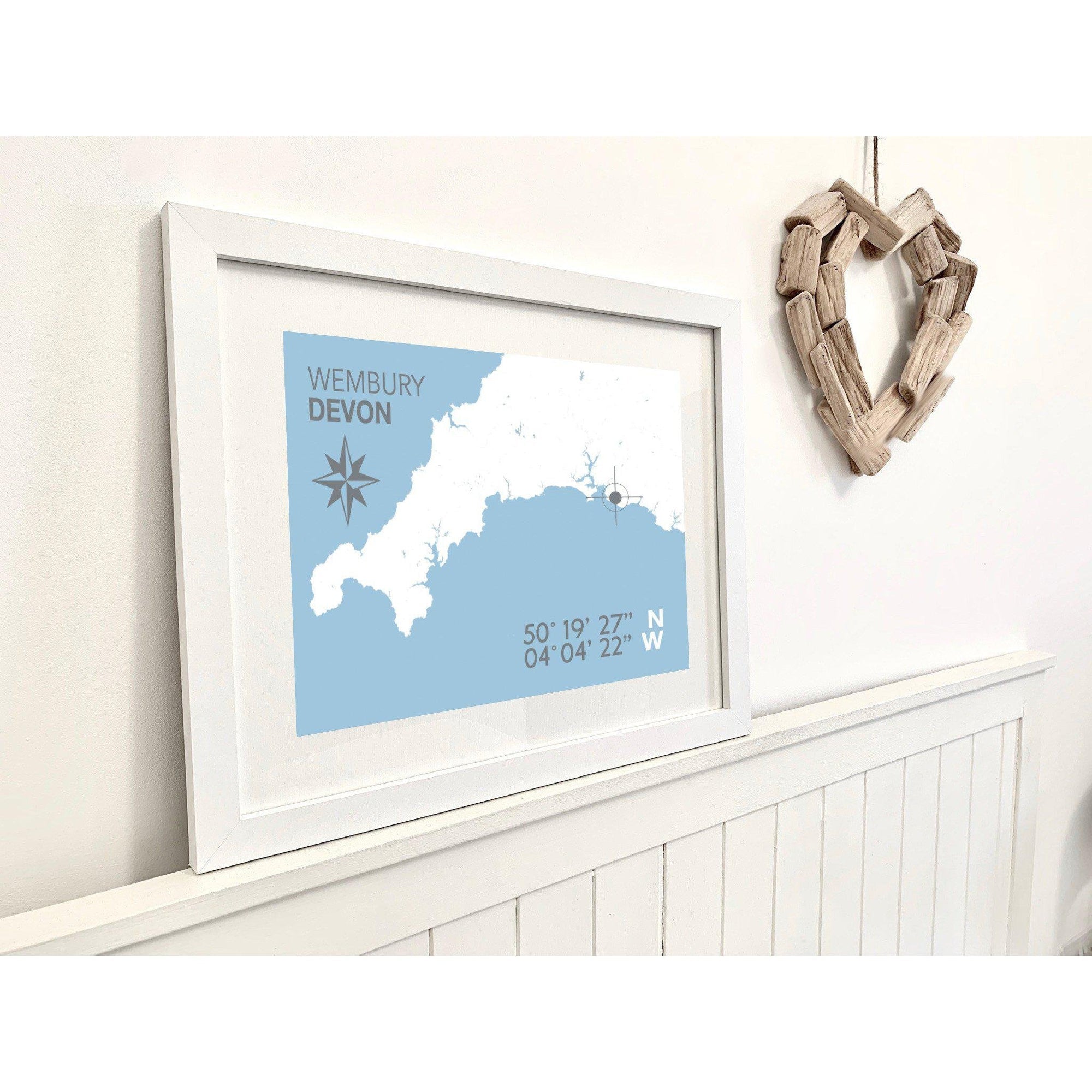 Wembury Coastal Map Print-SeaKisses