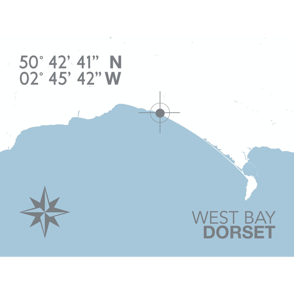 West Bay Coastal Map Print-SeaKisses