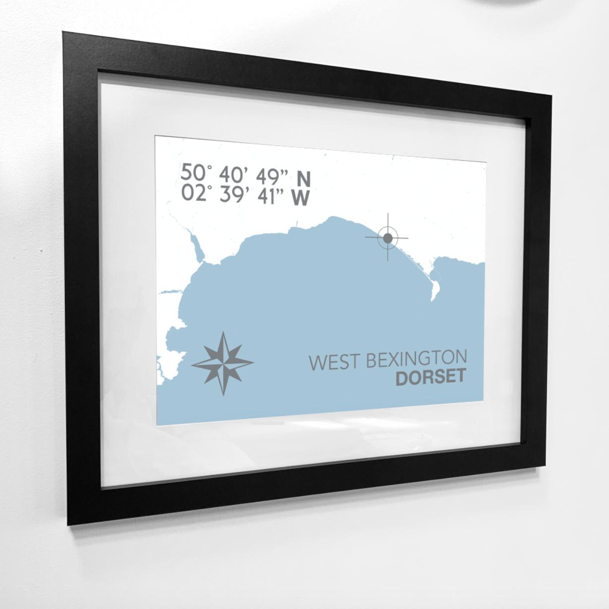 West Bexington Coastal Map Print-SeaKisses