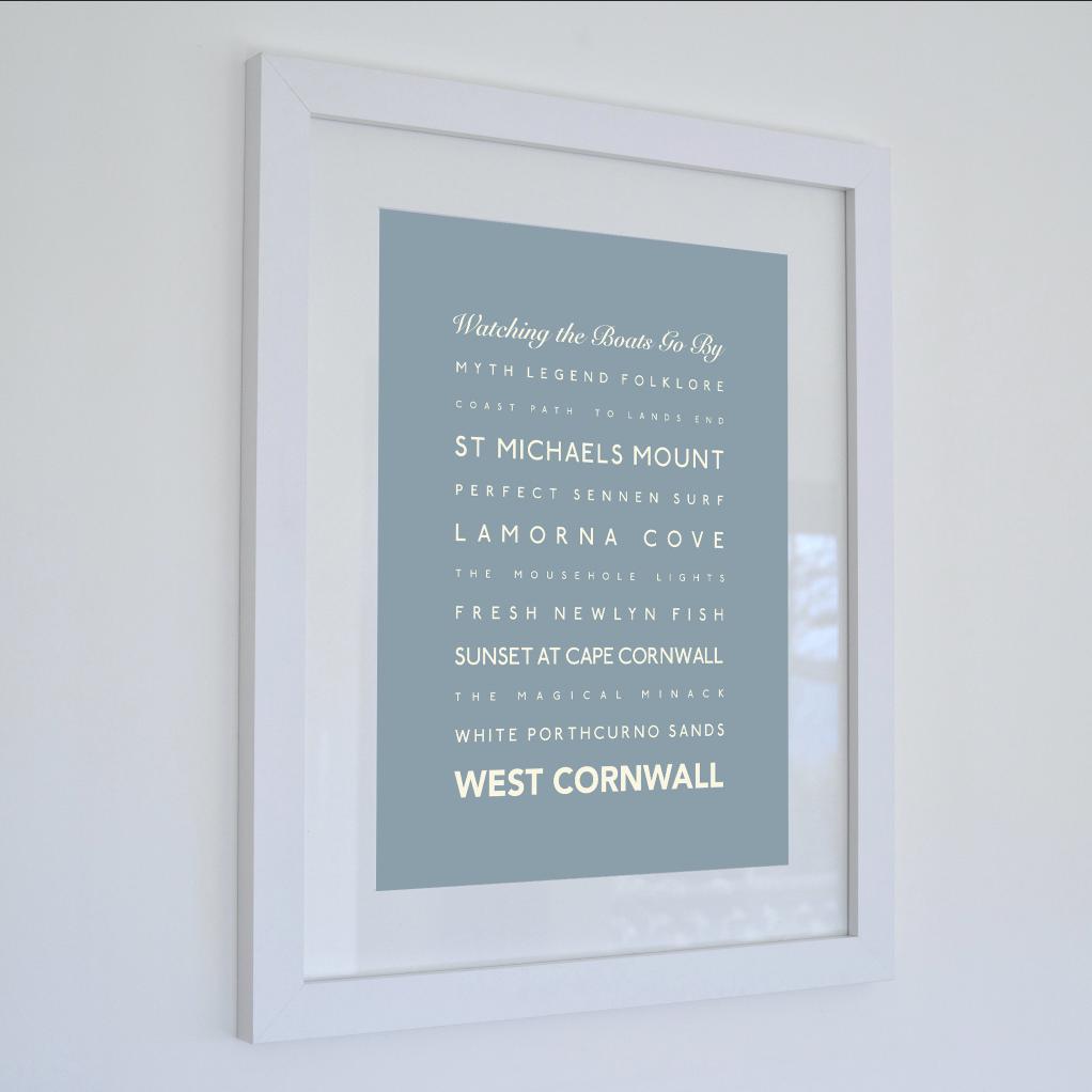 West Cornwall Typographic Travel Print- Coastal Wall Art /Poster by ...