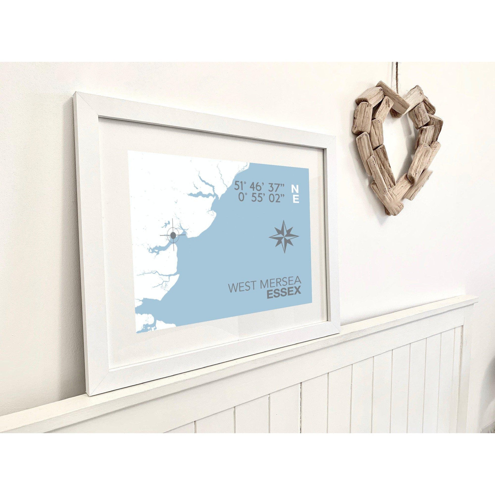 West Mersea Coastal Map Print-SeaKisses