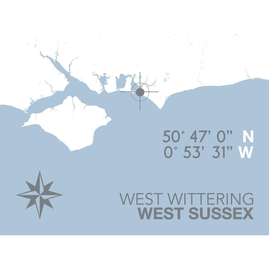 West Wittering Map Travel Print- Coastal Wall Art /Poster-SeaKisses