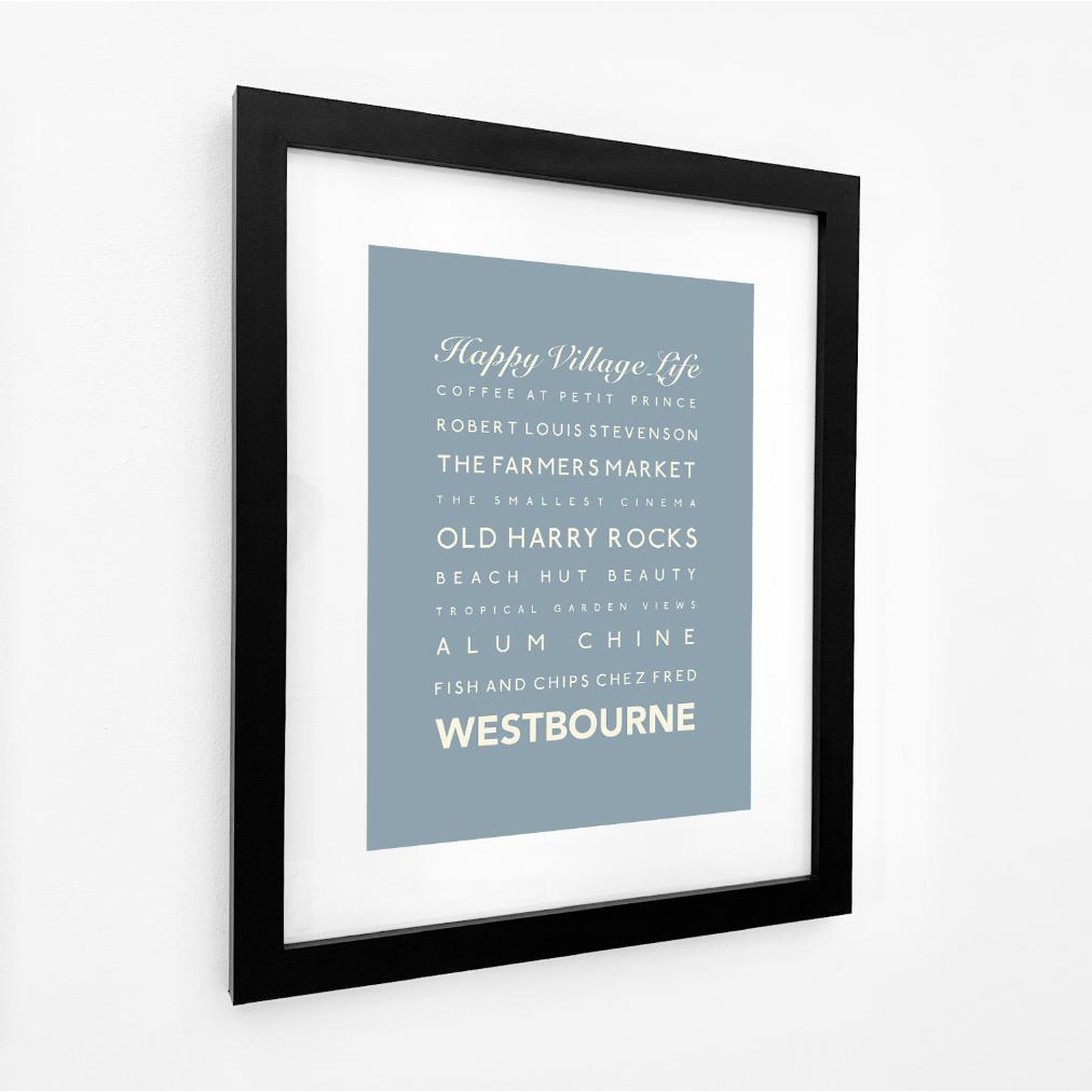 Westbourne Typographic Travel Print- Coastal Wall Art /Poster-SeaKisses