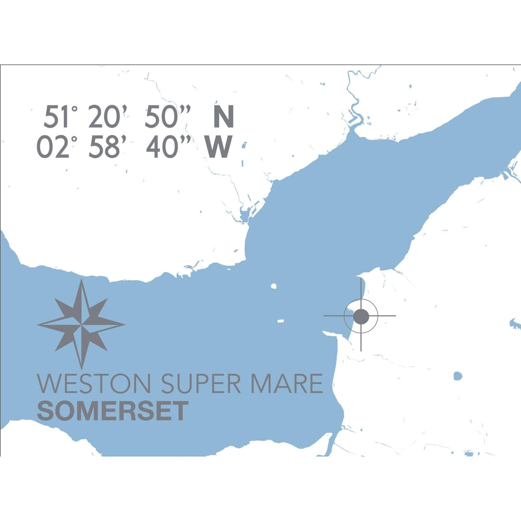 Weston Super Mare Coastal Map Print-SeaKisses
