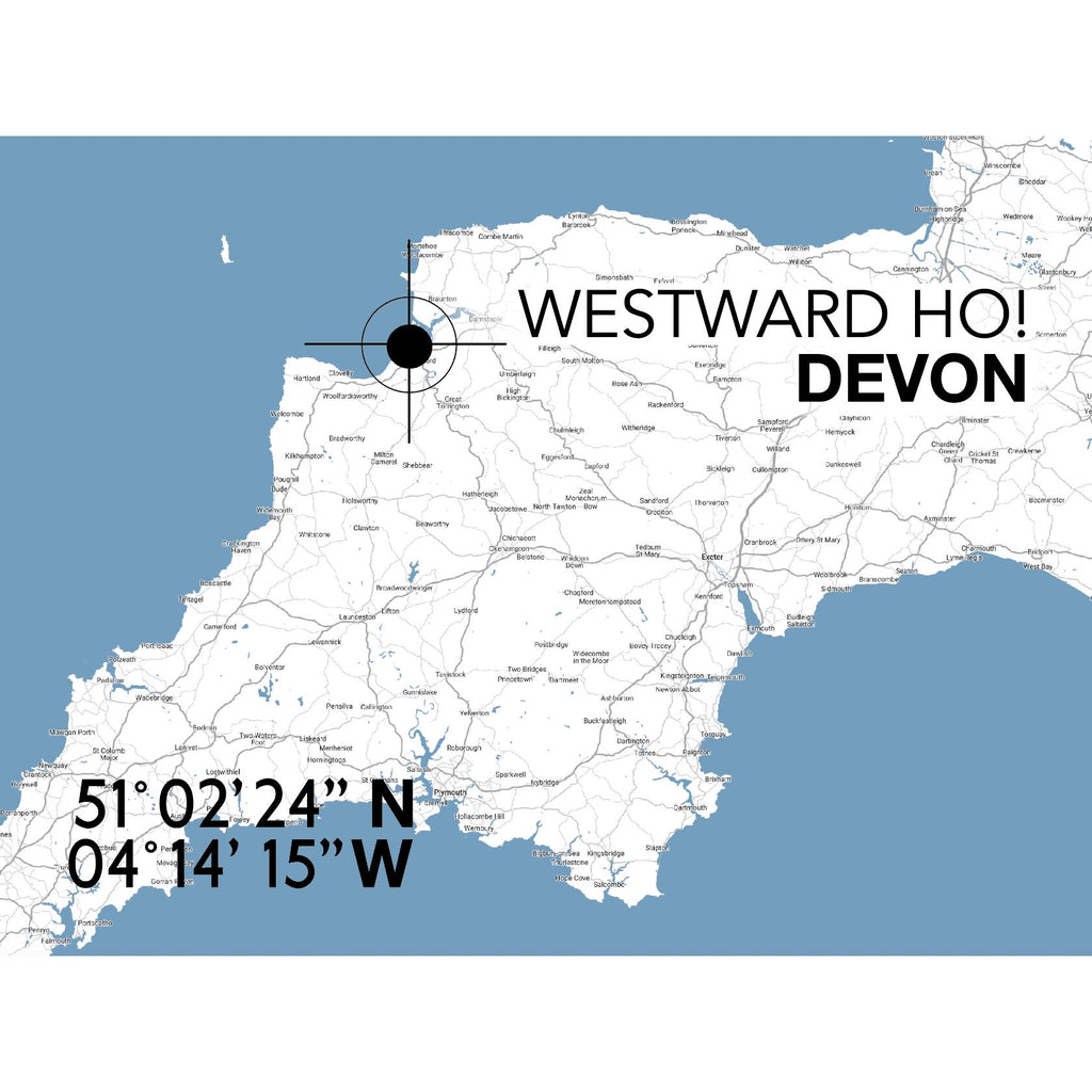 Westward Ho! Landmark Map-SeaKisses