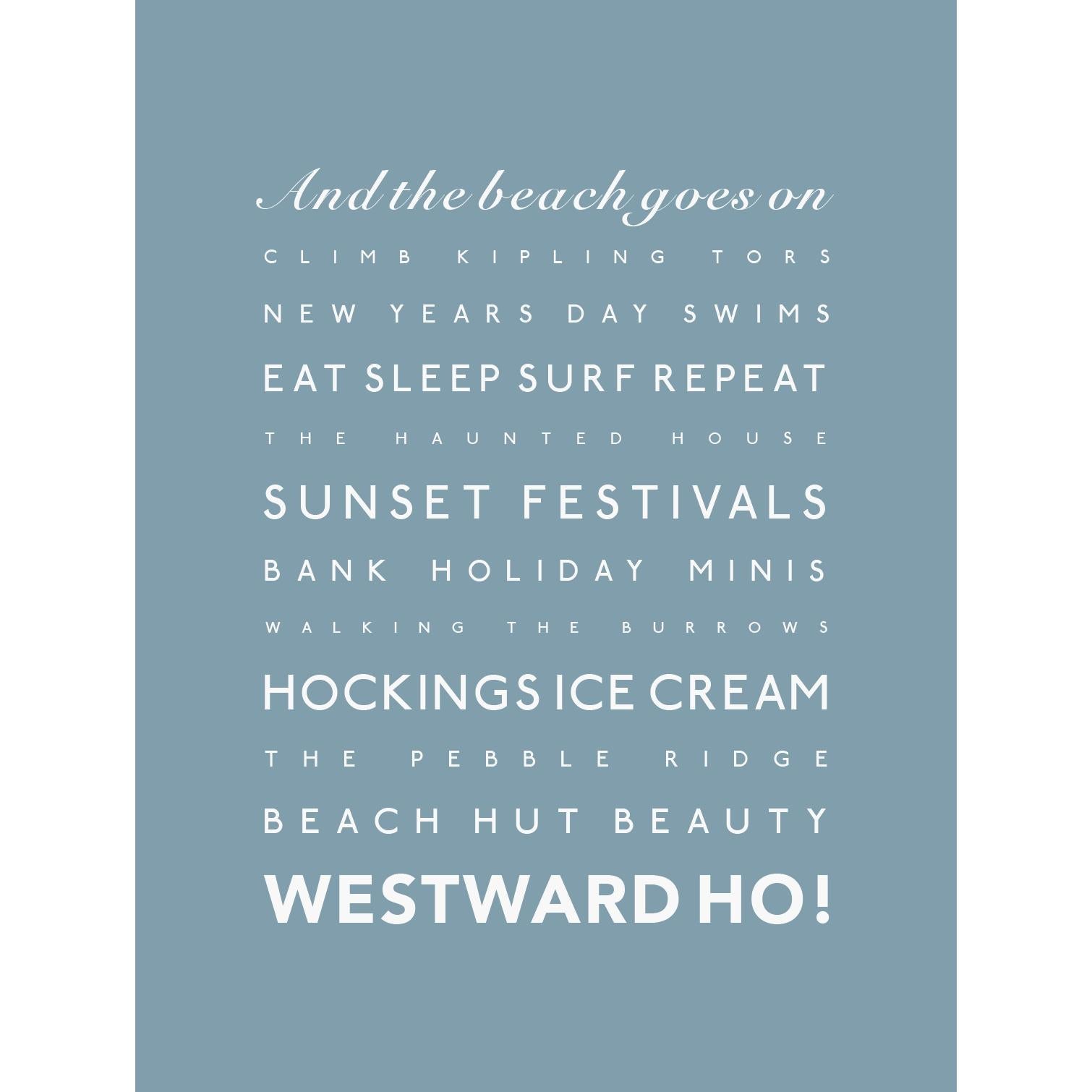 Westward Ho! Typographic Print-SeaKisses