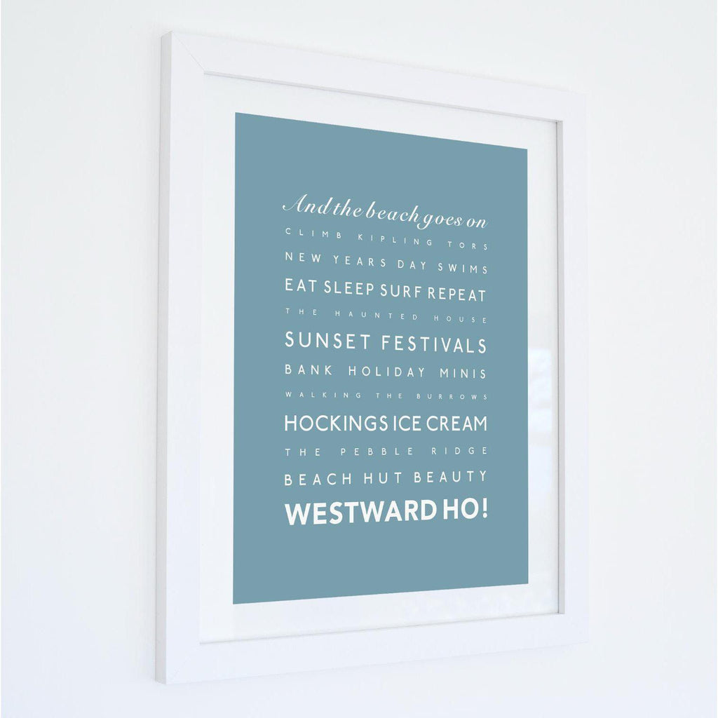Westward Ho! Typographic Travel Print - Coastal Wall Art /Poster-SeaKisses