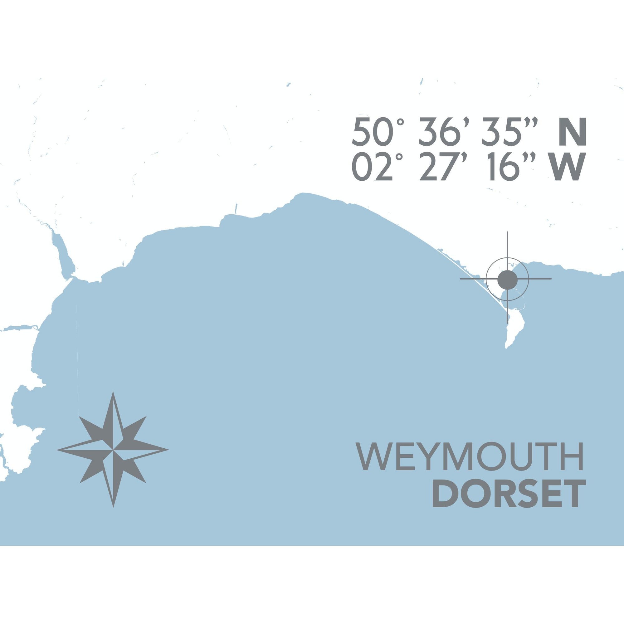 Weymouth Coastal Map Print-SeaKisses