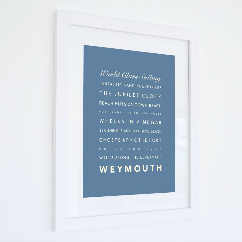 Weymouth Typographic Travel Print- Coastal Wall Art /Poster-SeaKisses