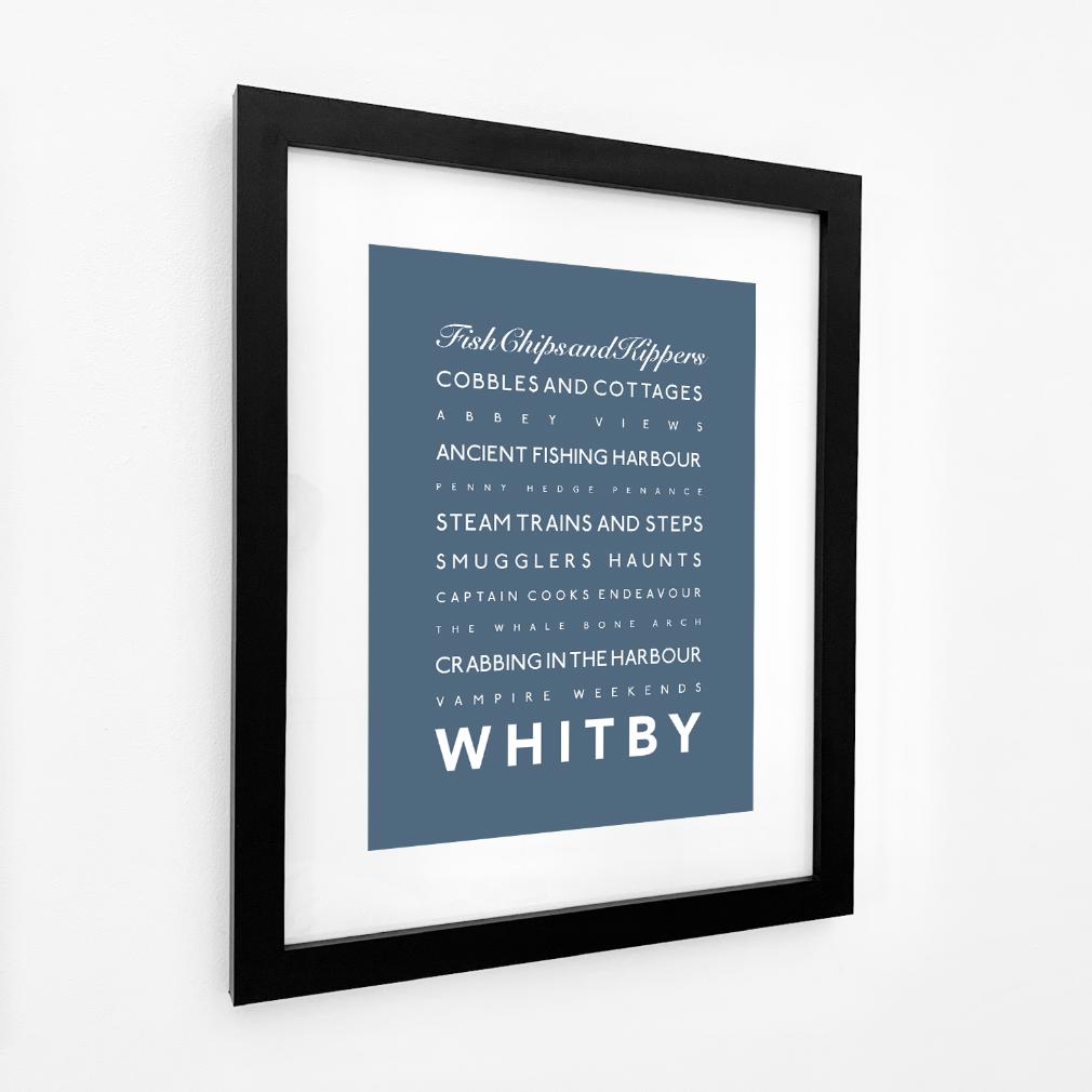 Whitby Typographic Seaside Print - Coastal Wall Art /Poster-SeaKisses