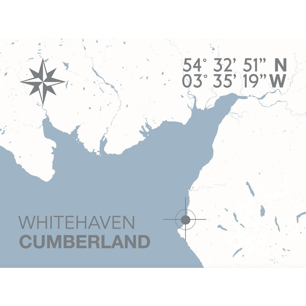 Whitehaven Coastal Map Print-SeaKisses