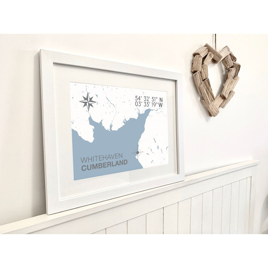 Whitehaven Coastal Map Print-SeaKisses