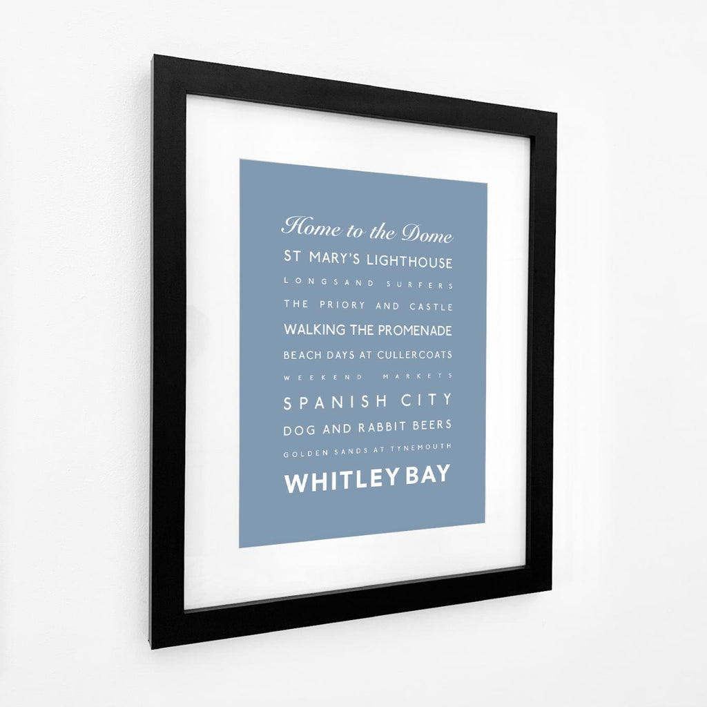 Whitley Bay Typographic Travel Print - Coastal Wall Art /Poster-SeaKisses