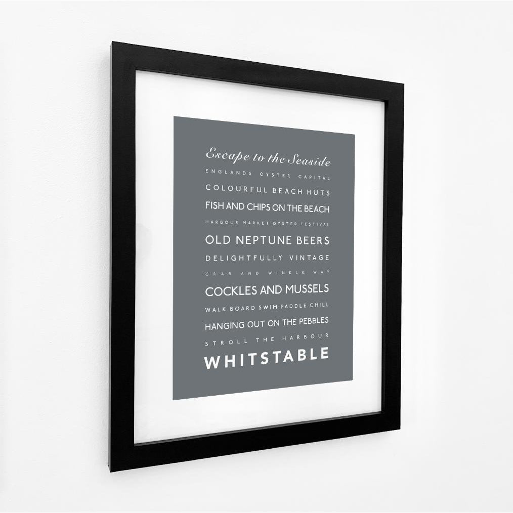 Whitstable Typographic Print-SeaKisses