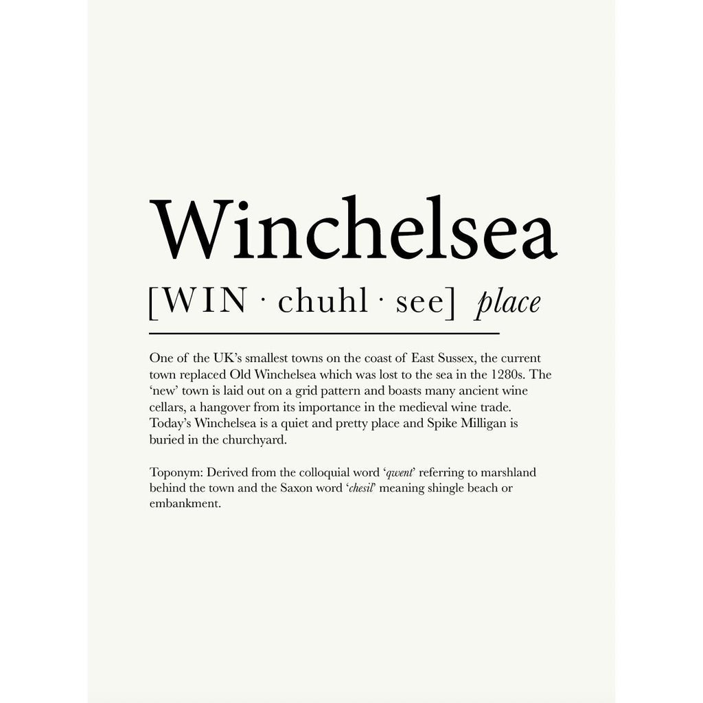 Winchelsea Definition Typographic Print-SeaKisses