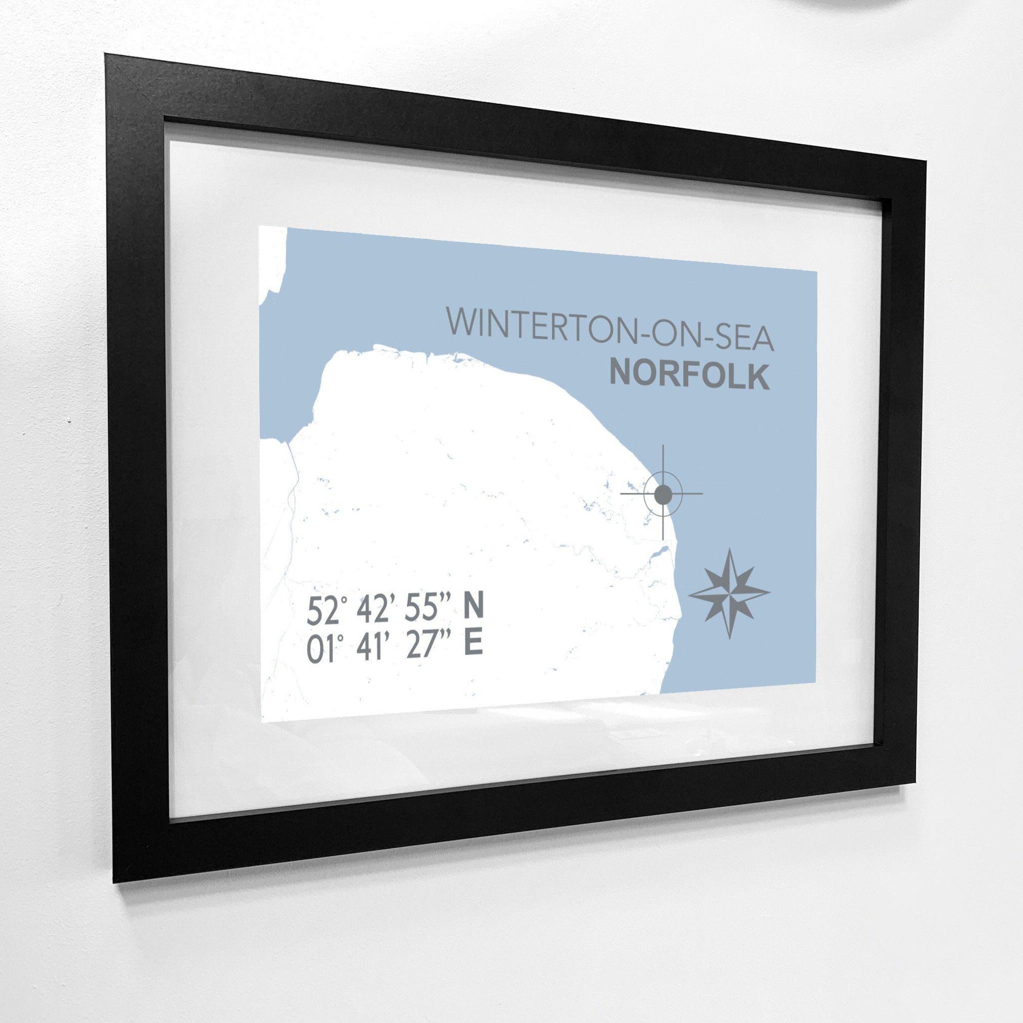 Winterton-on-Sea Coastal Map Print-SeaKisses