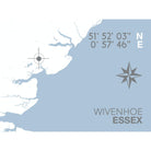 Wivenhoe Coastal Map Print-SeaKisses