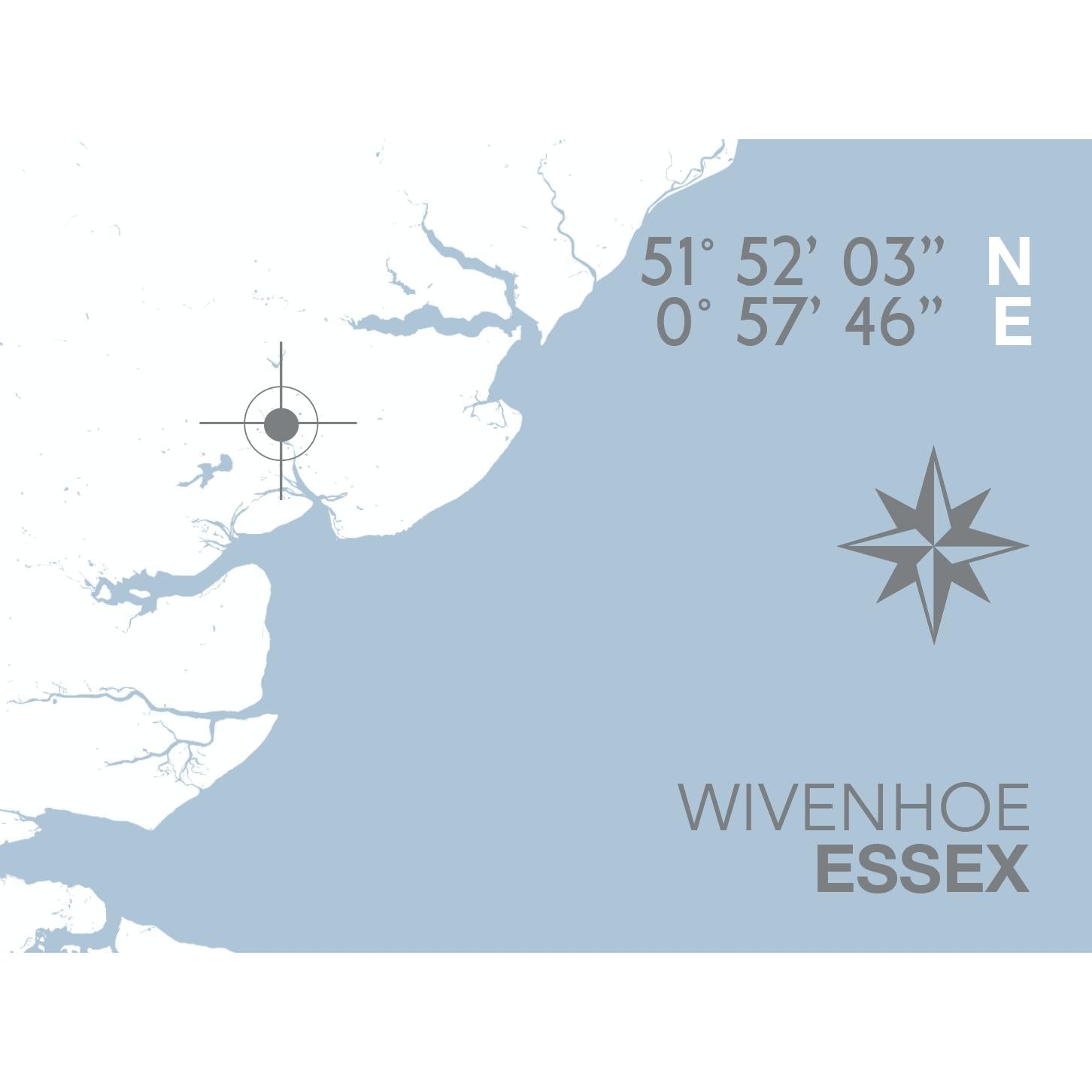 Wivenhoe Coastal Map Print-SeaKisses