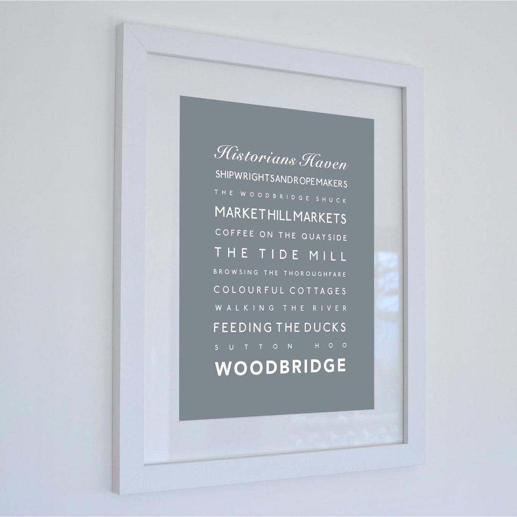 Woodbridge Typographic Travel Print- Coastal Wall Art /Poster-SeaKisses