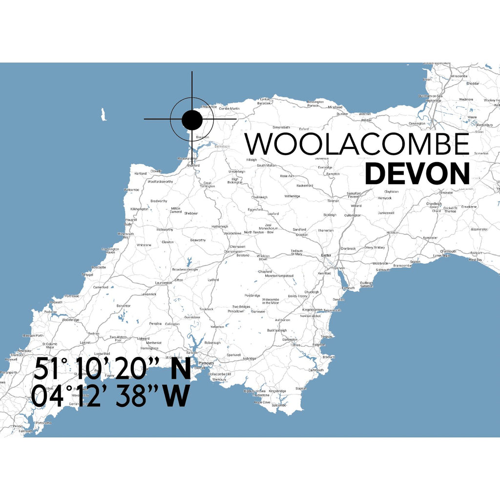 Woolacombe Landmark Map-SeaKisses