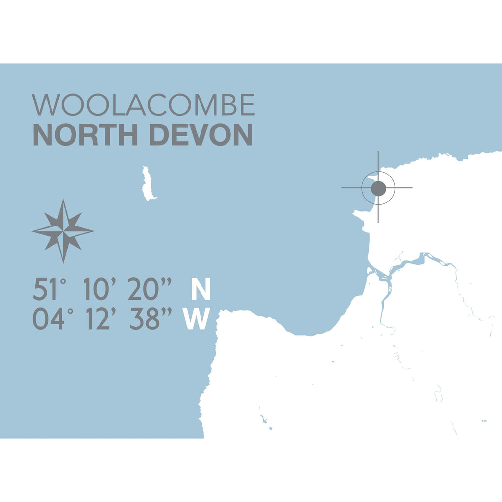 Woolacombe Coastal Map Print-SeaKisses