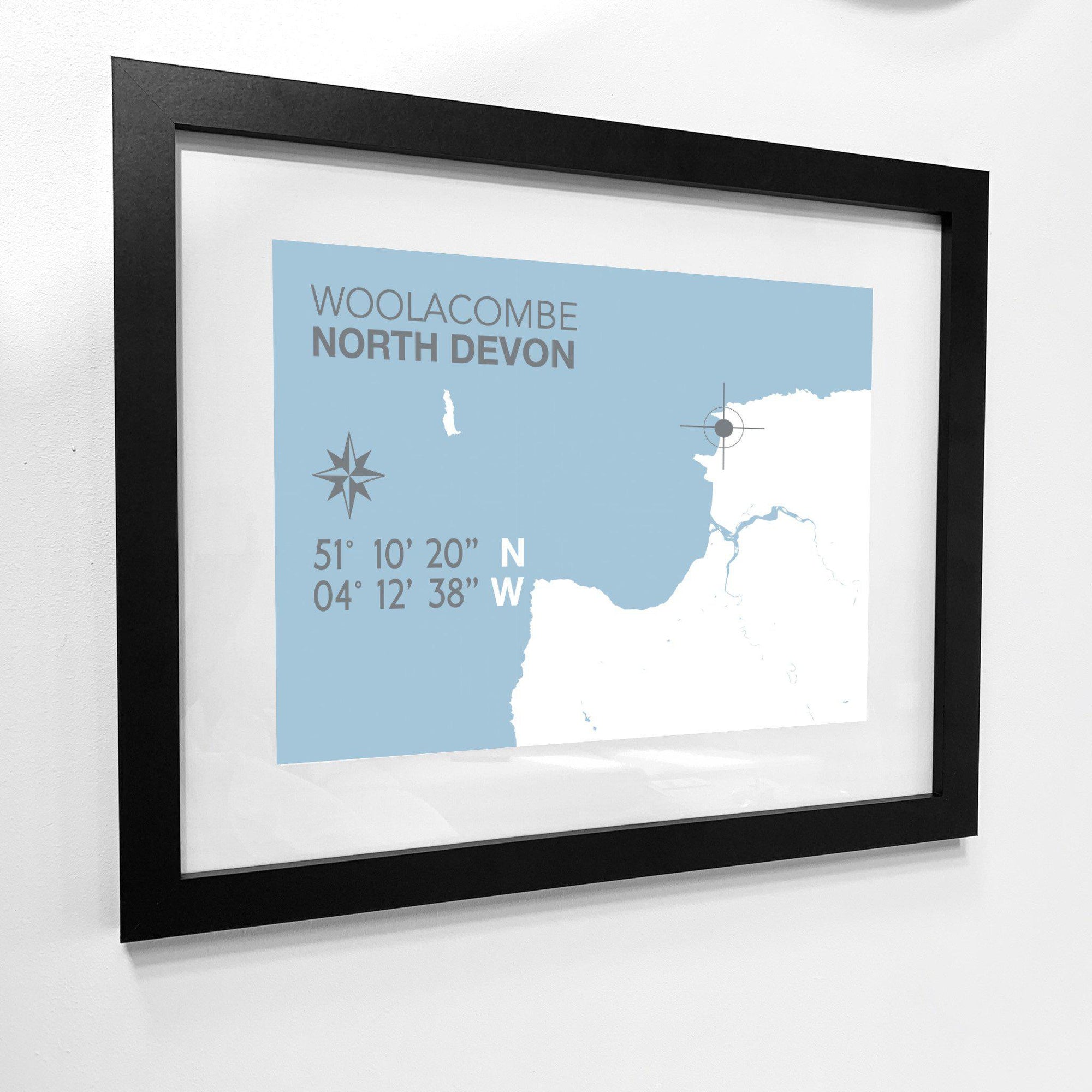 Woolacombe Coastal Map Print-SeaKisses