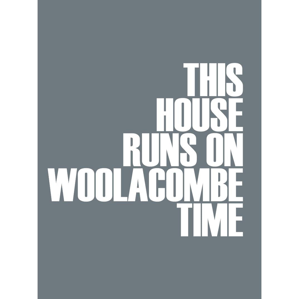 Woolacombe Time Typographic Print-SeaKisses