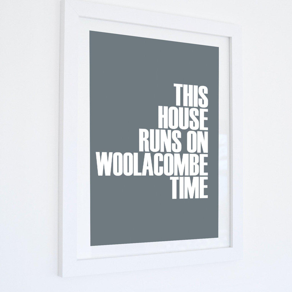Woolacombe Time Typographic Print-SeaKisses