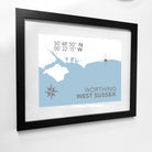 Worthing Coastal Map Print-SeaKisses