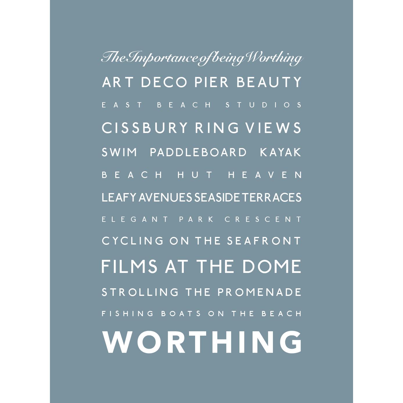 Worthing Typographic Print-SeaKisses