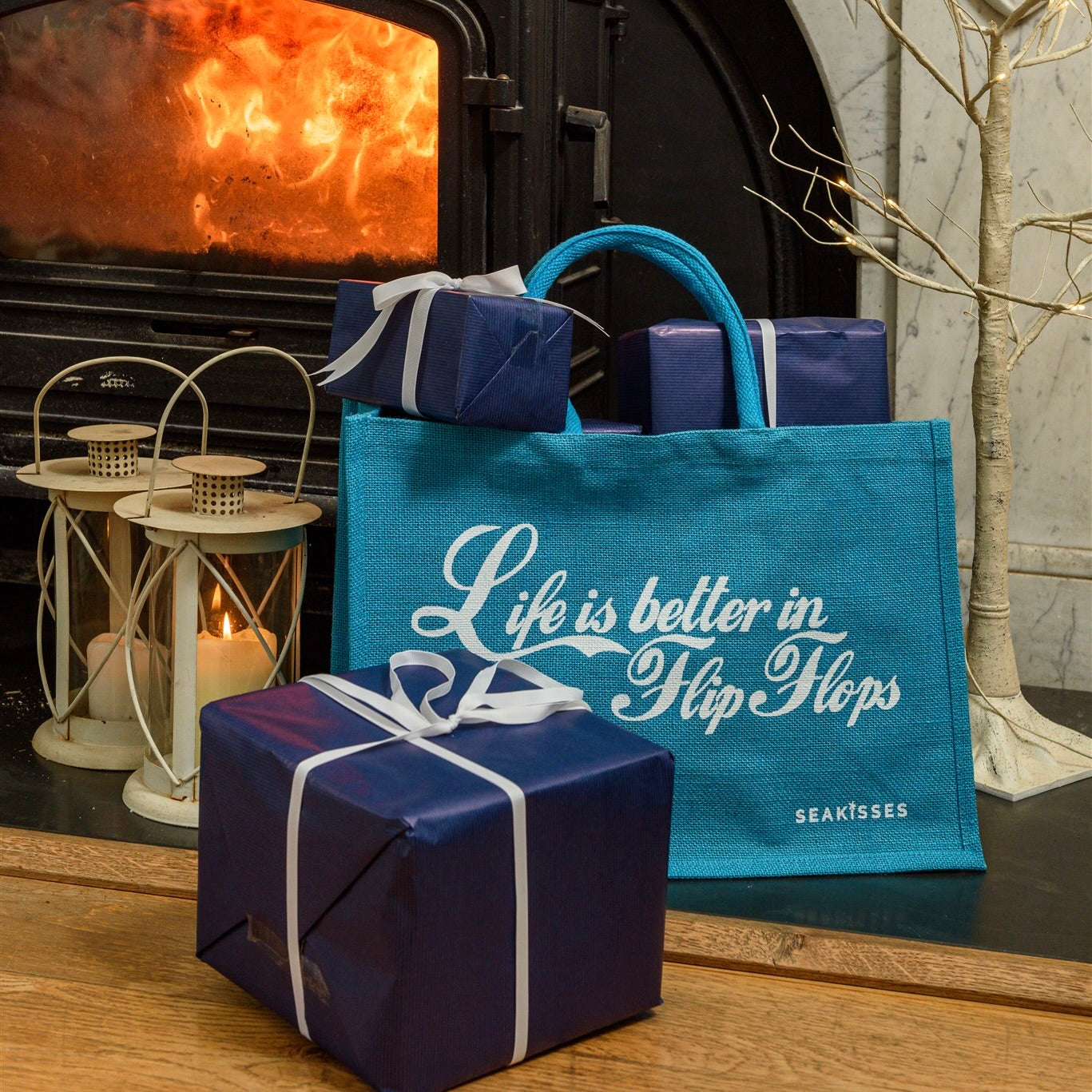 Life is Better in Flip Flops Cute Jute Bags in a Choice of Colours-SeaKisses