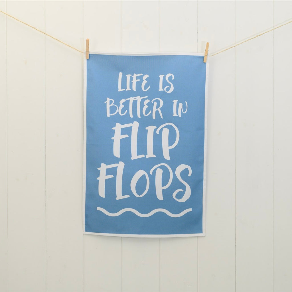 Life is Better in Flip Flops Tea Towel-SeaKisses