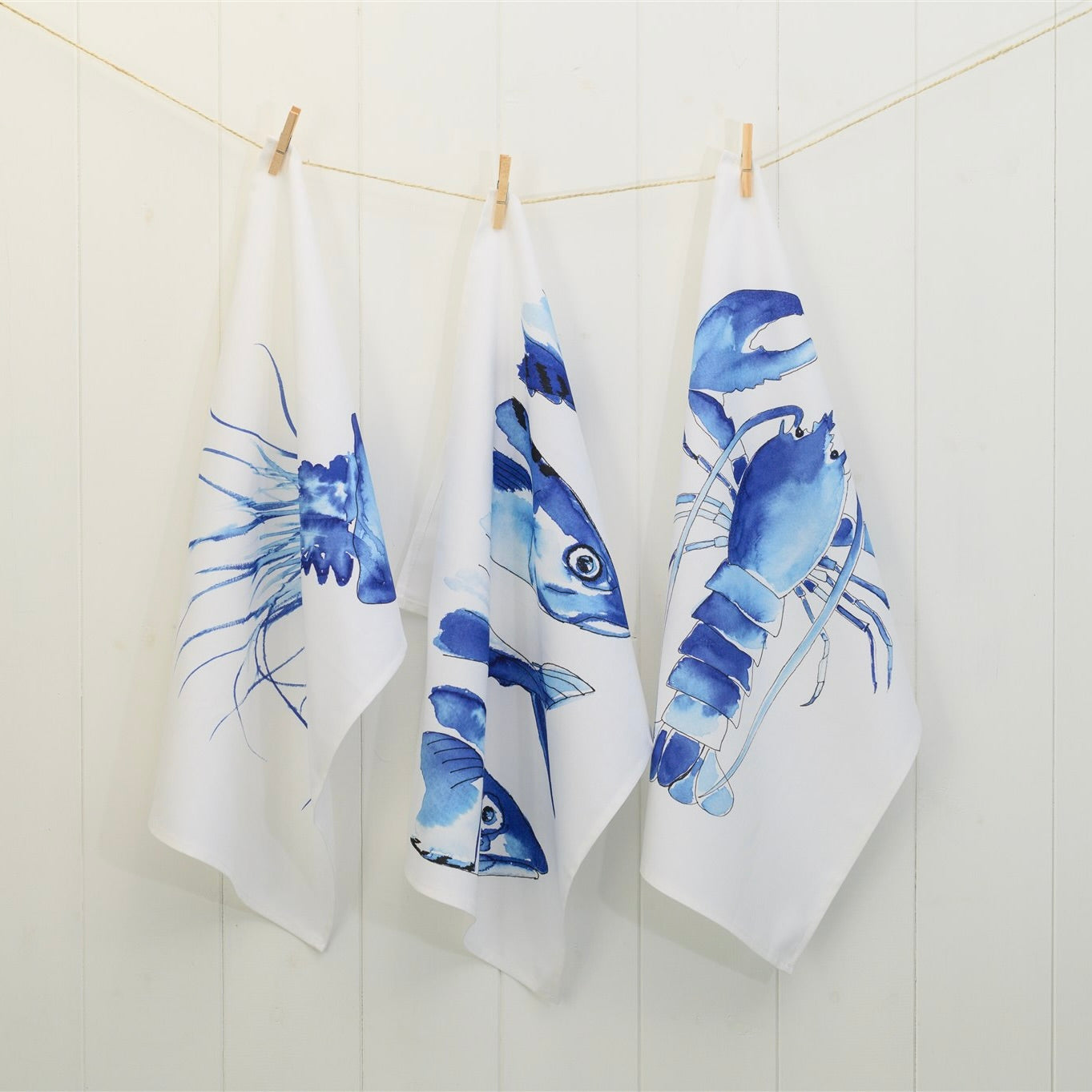 Blue Lobster Tea Towel-SeaKisses