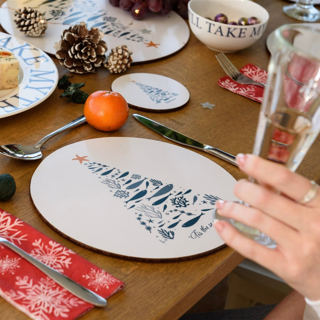 NEW! Coastal Christmas Placemat-SeaKisses